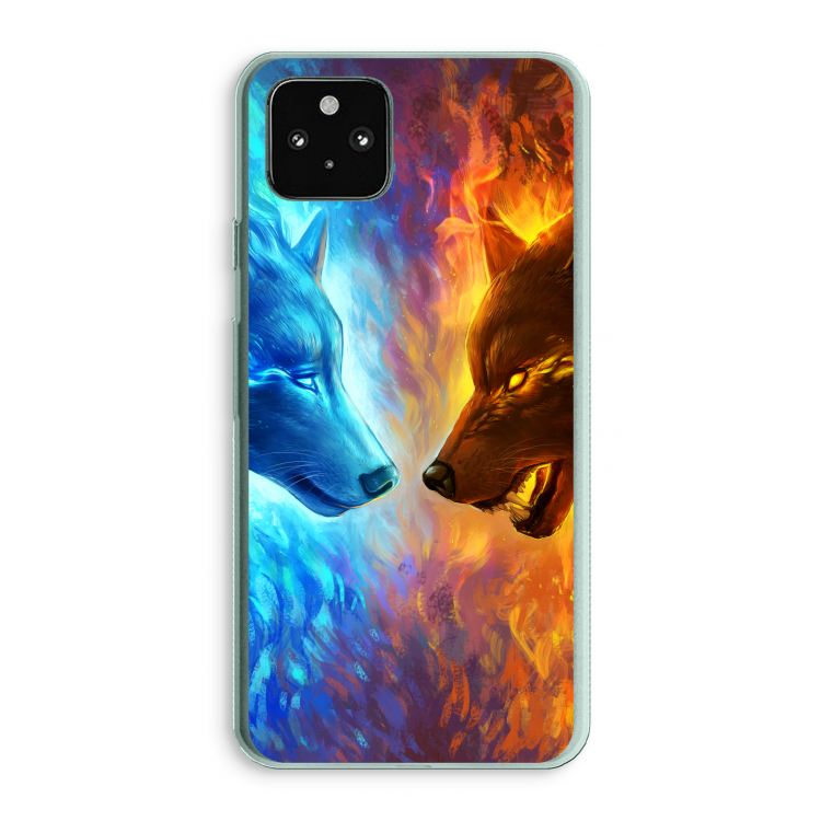 Fire & Ice: Google Pixel 5a 5G Transparant Hoesje