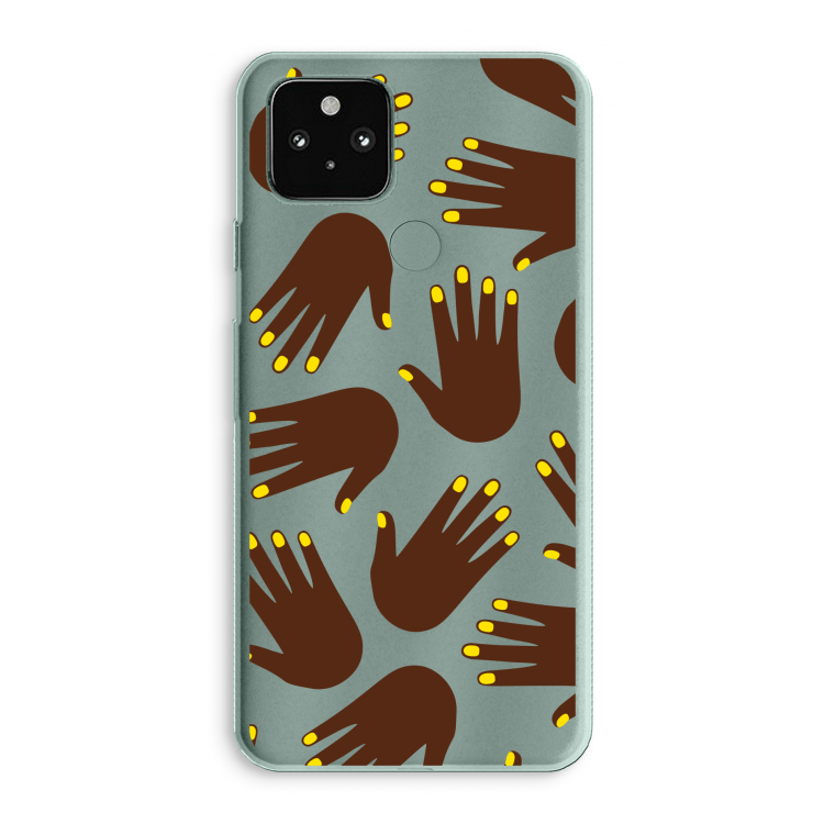 Hands dark: Google Pixel 5a 5G Transparant Hoesje