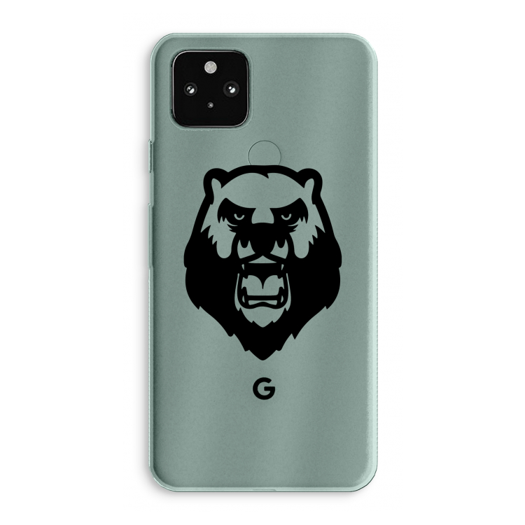 Angry Bear (black): Google Pixel 5a 5G Transparant Hoesje