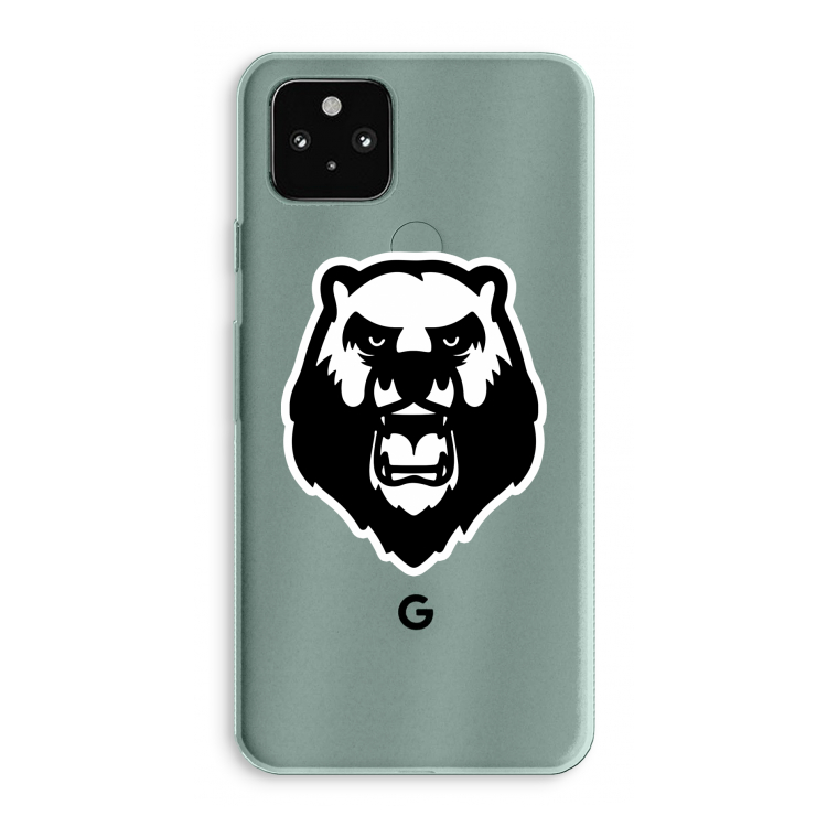 Angry Bear (white): Google Pixel 5a 5G Transparant Hoesje