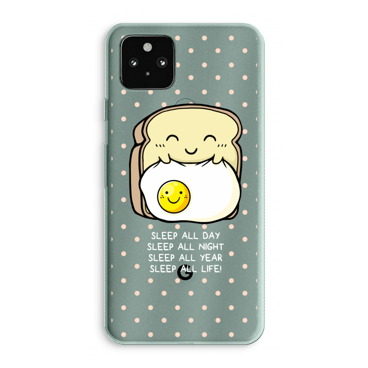 Sleep All Day: Google Pixel 5a 5G Transparant Hoesje