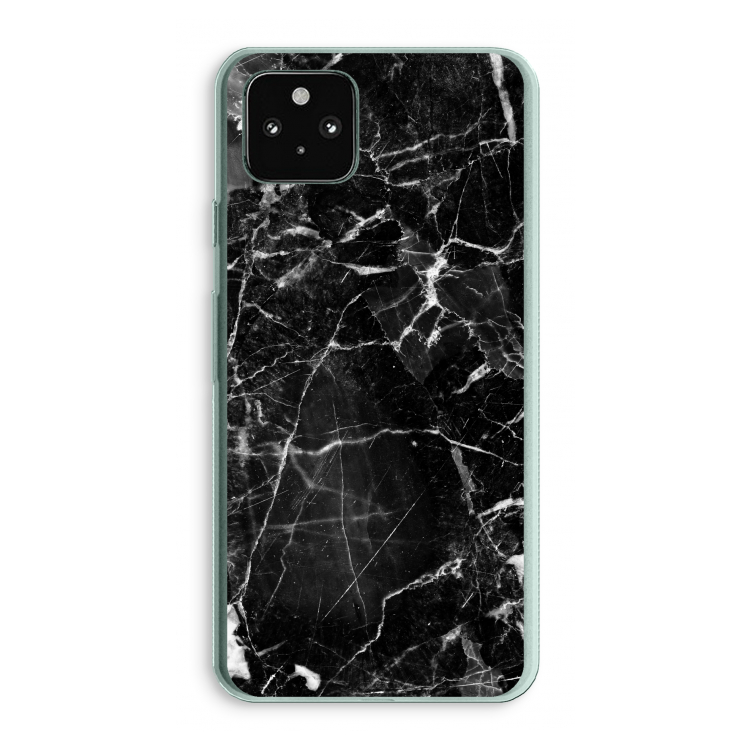 Zwart Marmer 2: Google Pixel 5a 5G Transparant Hoesje