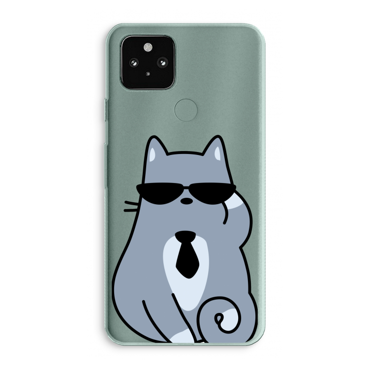 Cool cat: Google Pixel 5a 5G Transparant Hoesje