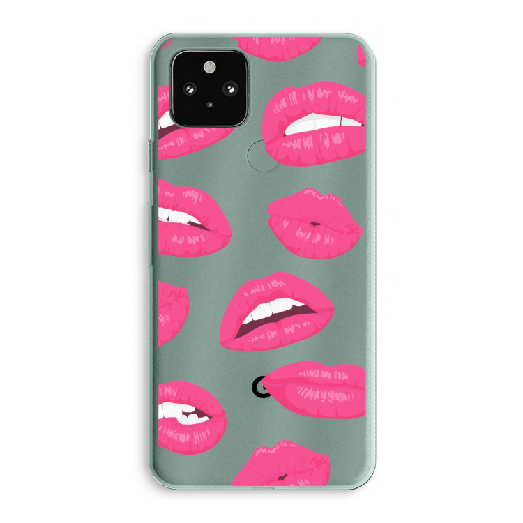 Bite my lip: Google Pixel 5a 5G Transparant Hoesje