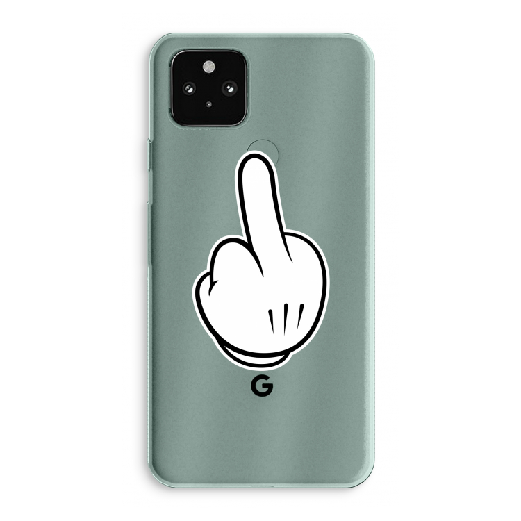 Middle finger black: Google Pixel 5a 5G Transparant Hoesje