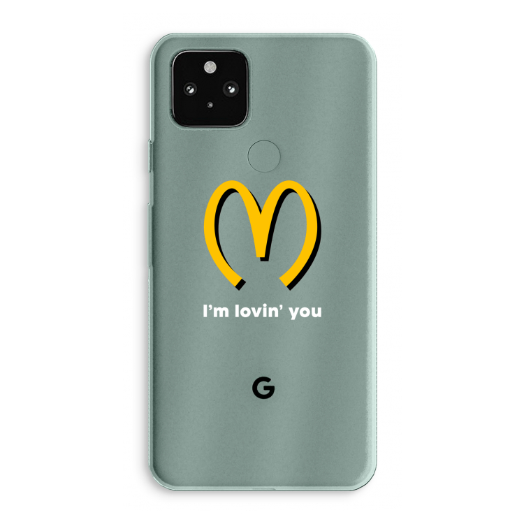 I'm lovin' you: Google Pixel 5a 5G Transparant Hoesje