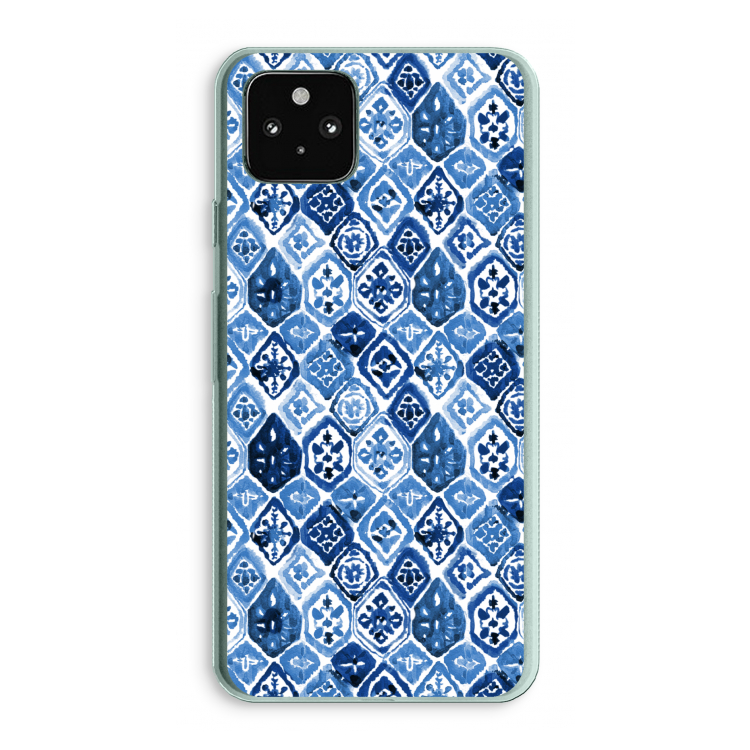 Blauw motief: Google Pixel 5a 5G Transparant Hoesje