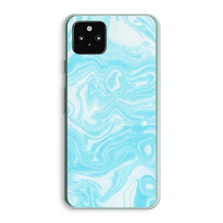 Waterverf blauw: Google Pixel 5a 5G Transparant Hoesje