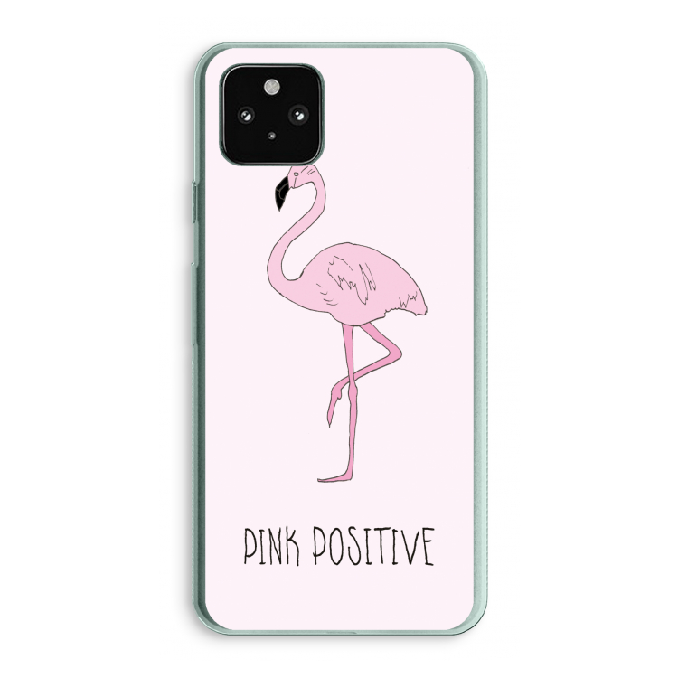 Pink positive: Google Pixel 5a 5G Transparant Hoesje