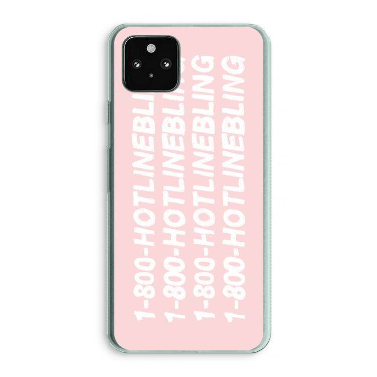 Hotline bling pink: Google Pixel 5a 5G Transparant Hoesje