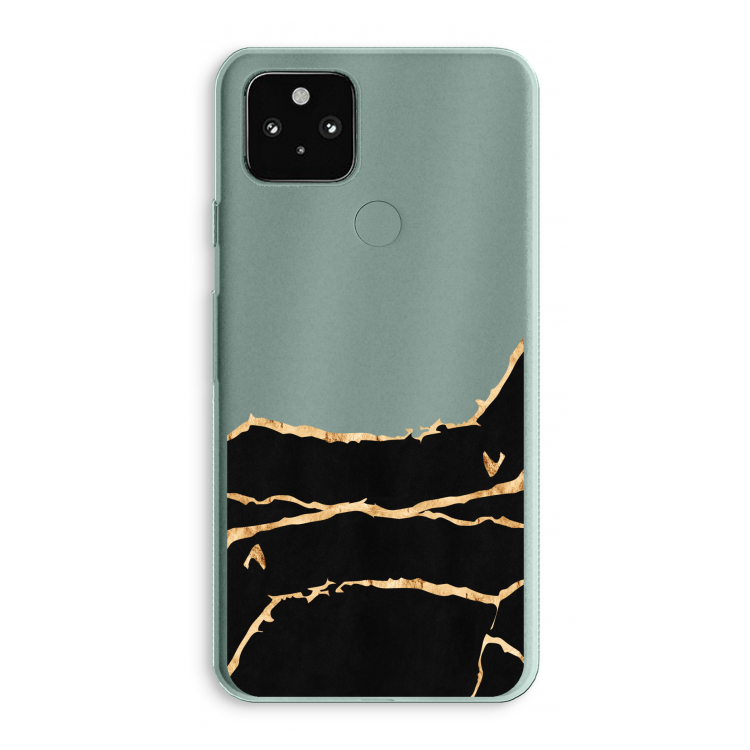 Gouden marmer: Google Pixel 5a 5G Transparant Hoesje