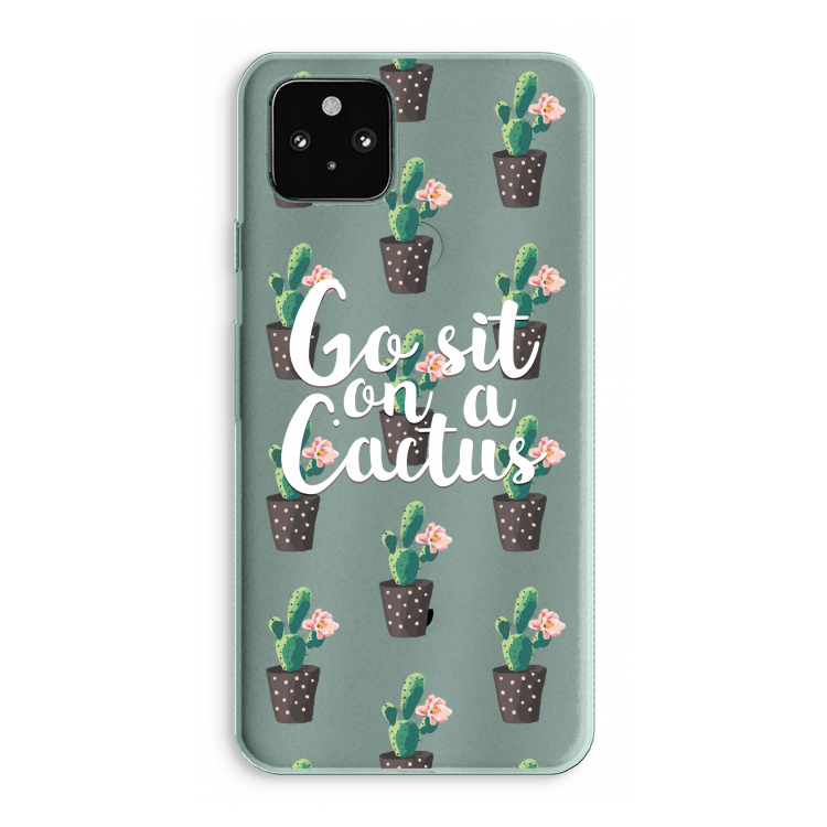 Cactus quote: Google Pixel 5a 5G Transparant Hoesje