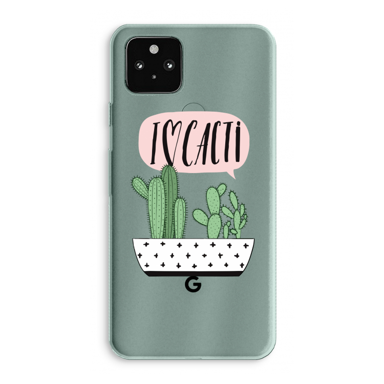 I love cacti: Google Pixel 5a 5G Transparant Hoesje