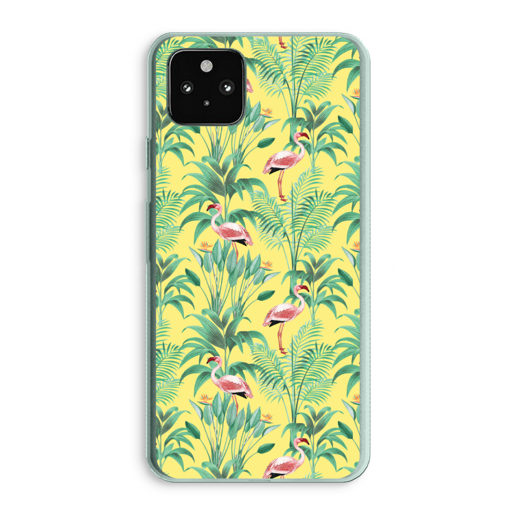 Flamingo party: Google Pixel 5a 5G Transparant Hoesje