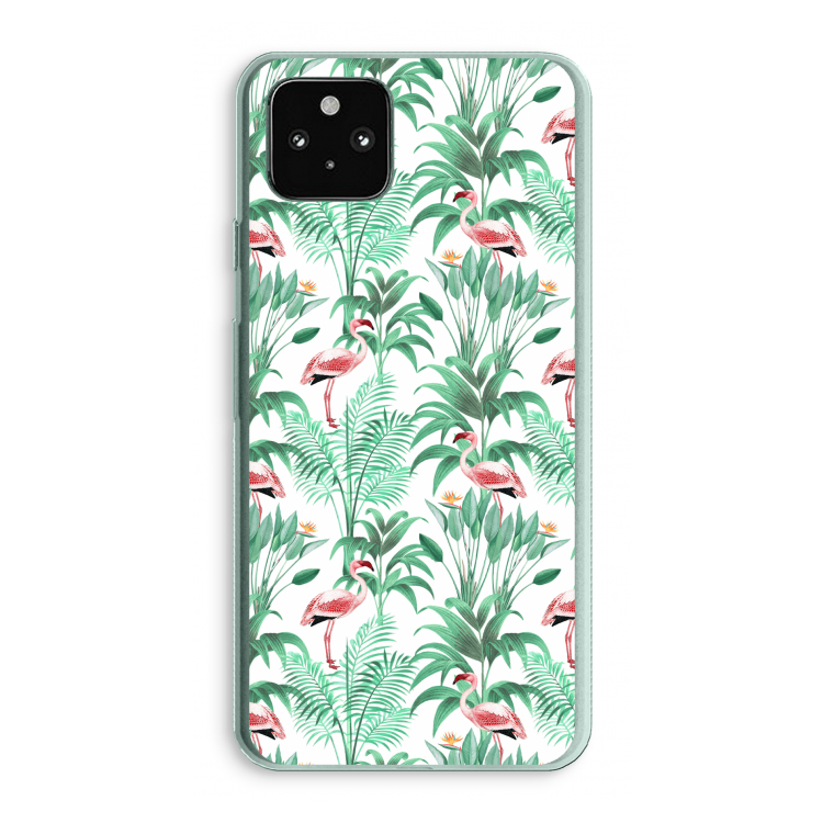 Flamingo bladeren: Google Pixel 5a 5G Transparant Hoesje