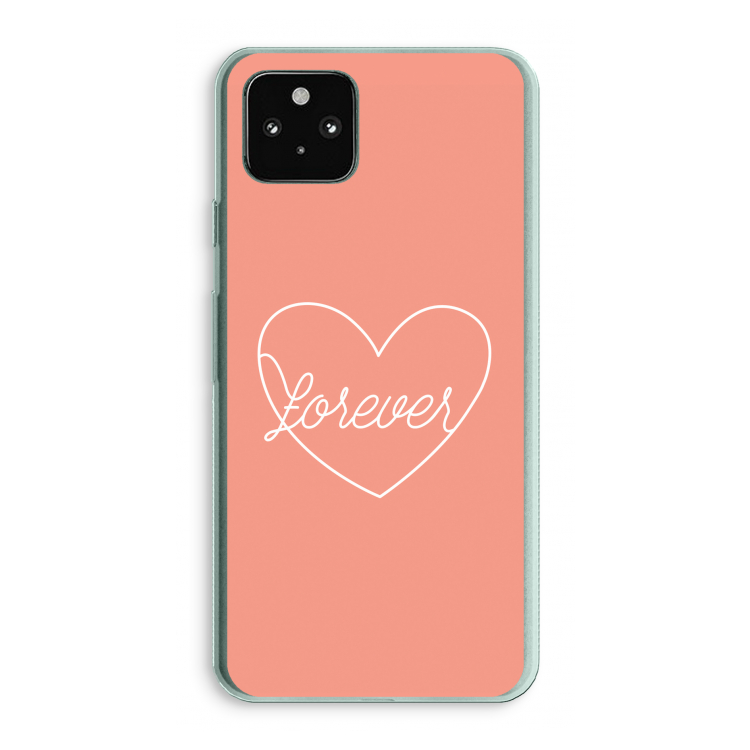 Forever heart: Google Pixel 5a 5G Transparant Hoesje