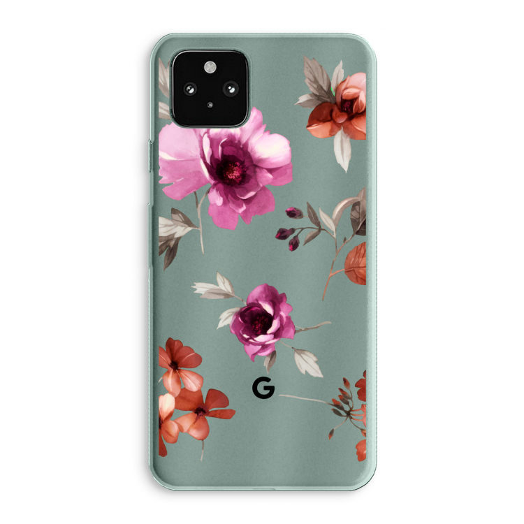 Geschilderde bloemen: Google Pixel 5a 5G Transparant Hoesje