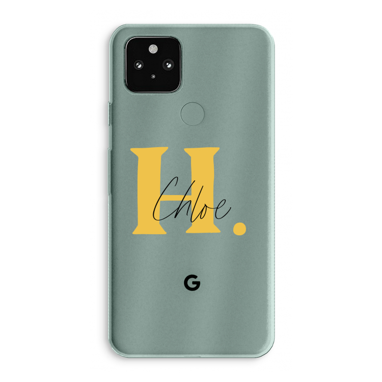 Amber Script: Google Pixel 5a 5G Transparant Hoesje