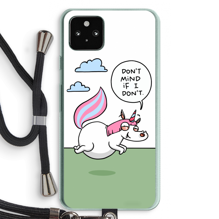 Unicorn: Pixel 5a 5G Transparant Hoesje met koord