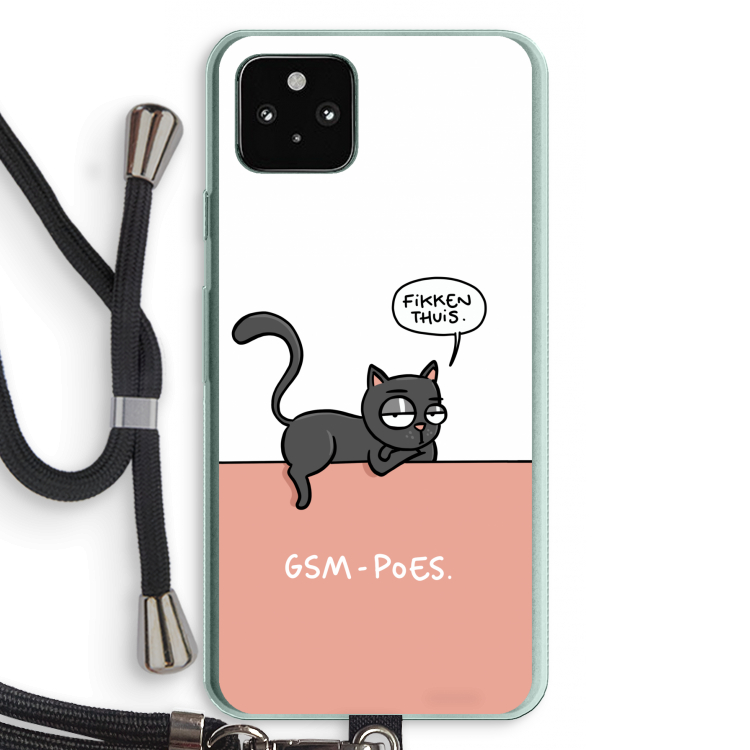 GSM poes: Pixel 5a 5G Transparant Hoesje met koord