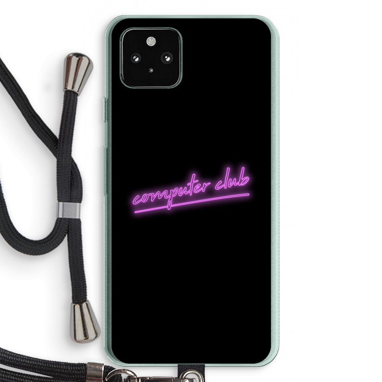 Vice Black: Pixel 5a 5G Transparant Hoesje met koord