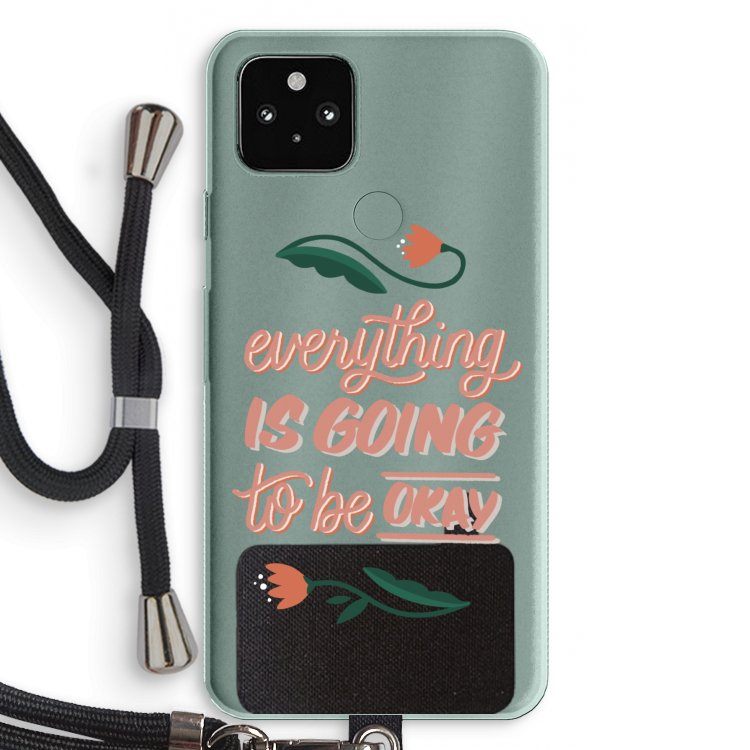 Optimistic flower girl: Pixel 5a 5G Transparant Hoesje met koord