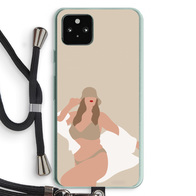 One of a kind: Pixel 5a 5G Transparant Hoesje met koord