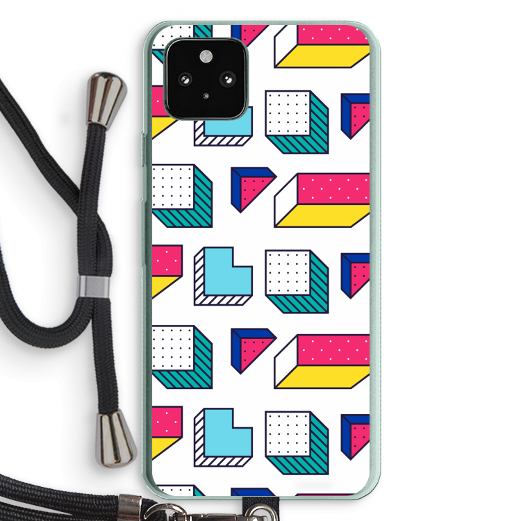 8-bit N°7: Pixel 5a 5G Transparant Hoesje met koord
