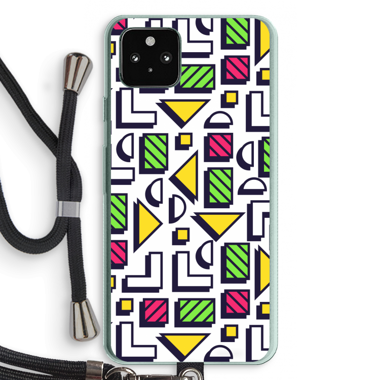 8-bit N°4: Pixel 5a 5G Transparant Hoesje met koord