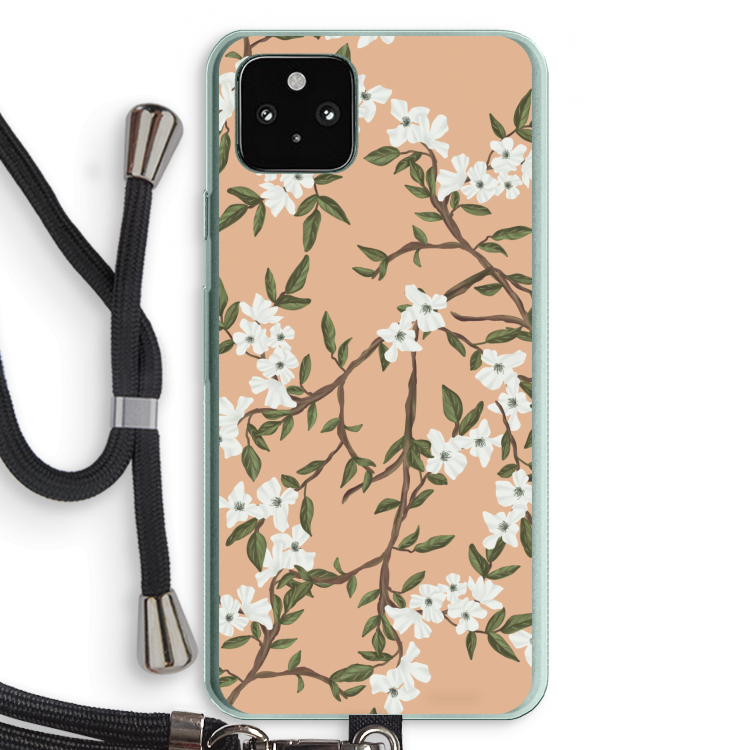 Blossoming spring: Pixel 5a 5G Transparant Hoesje met koord