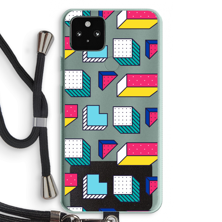 8-bit N°7: Pixel 5a 5G Transparant Hoesje met koord