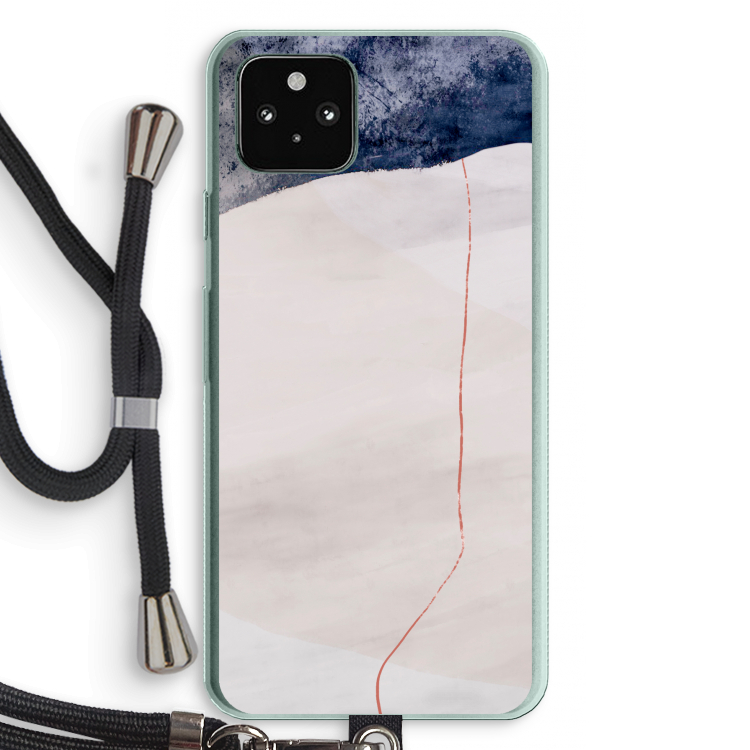 Stone White: Pixel 5a 5G Transparant Hoesje met koord