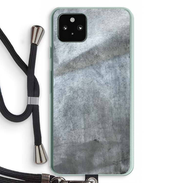 Grey Stone: Pixel 5a 5G Transparant Hoesje met koord