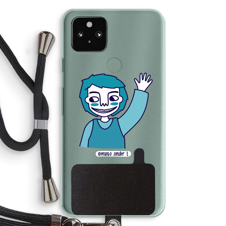 Zwaai: Pixel 5a 5G Transparant Hoesje met koord