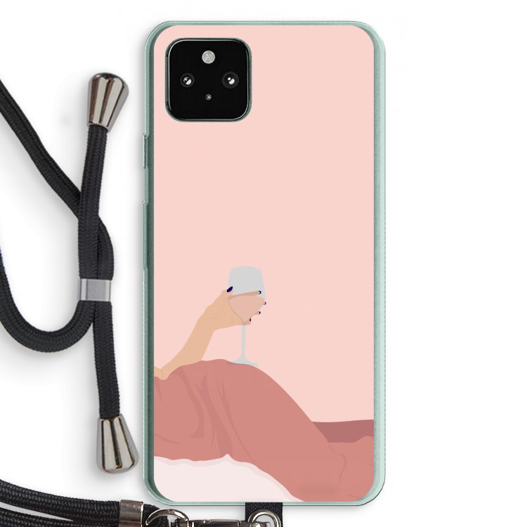Wine: Pixel 5a 5G Transparant Hoesje met koord