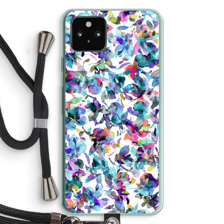 Hibiscus Flowers: Pixel 5a 5G Transparant Hoesje met koord