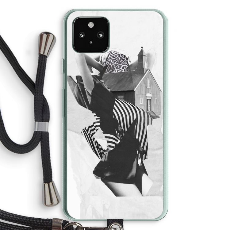House: Pixel 5a 5G Transparant Hoesje met koord