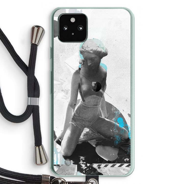 I will not feel a thing: Pixel 5a 5G Transparant Hoesje met koord