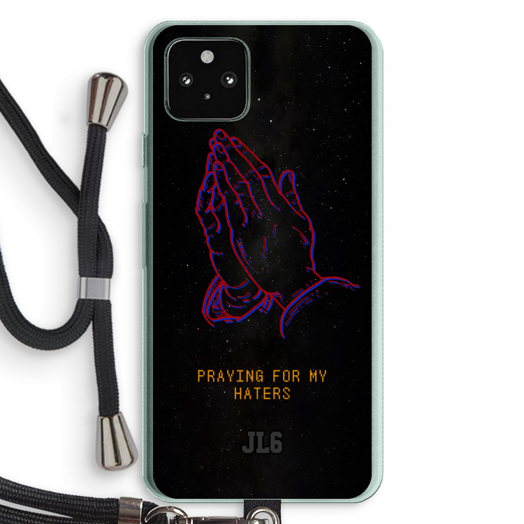 Praying For My Haters: Pixel 5a 5G Transparant Hoesje met koord