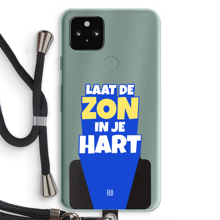 Laat de zon in je hart: Pixel 5a 5G Transparant Hoesje met koord