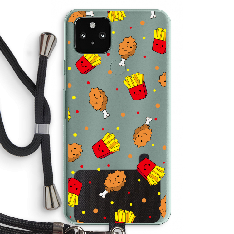 Chicken 'n Fries: Pixel 5a 5G Transparant Hoesje met koord