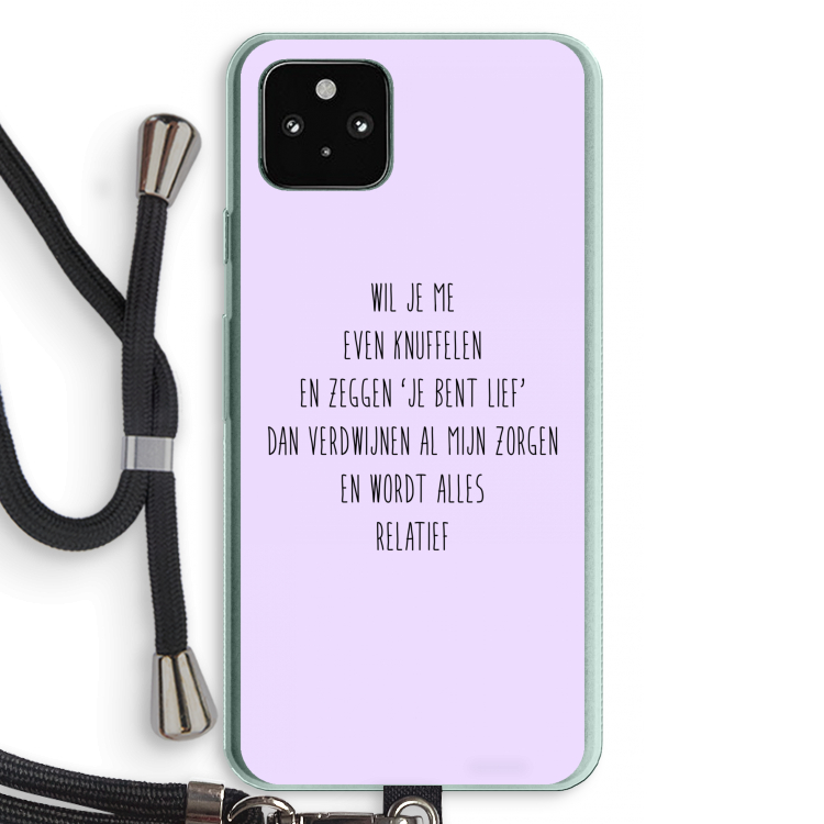 Relatief: Pixel 5a 5G Transparant Hoesje met koord