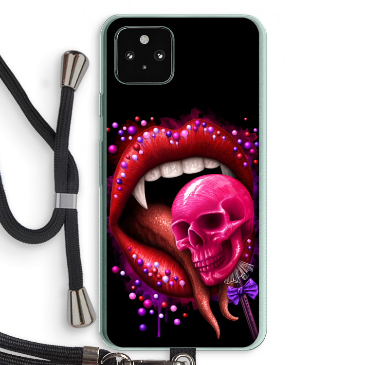 Dodelijk zoet: Pixel 5a 5G Transparant Hoesje met koord
