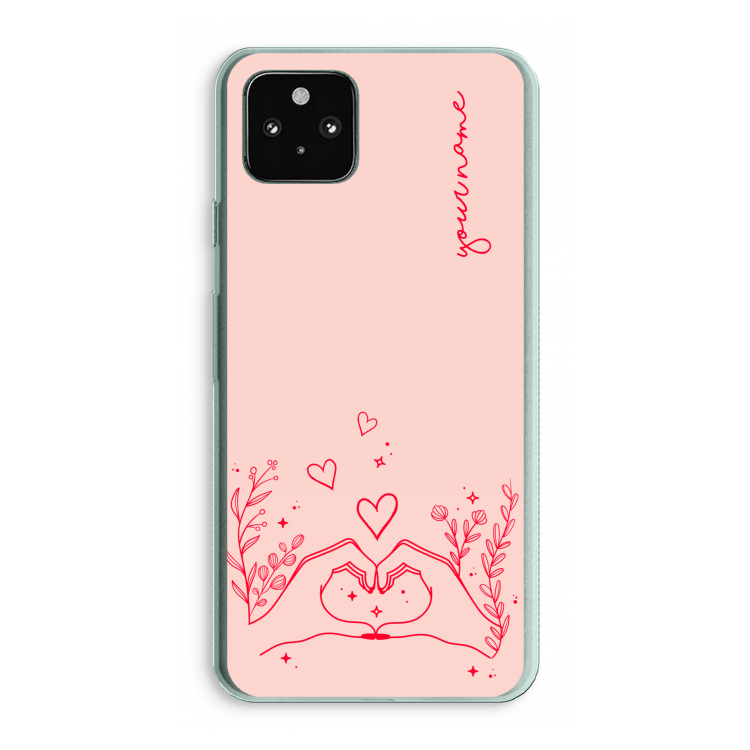 Love is in the air: Google Pixel 5a 5G Transparant Hoesje