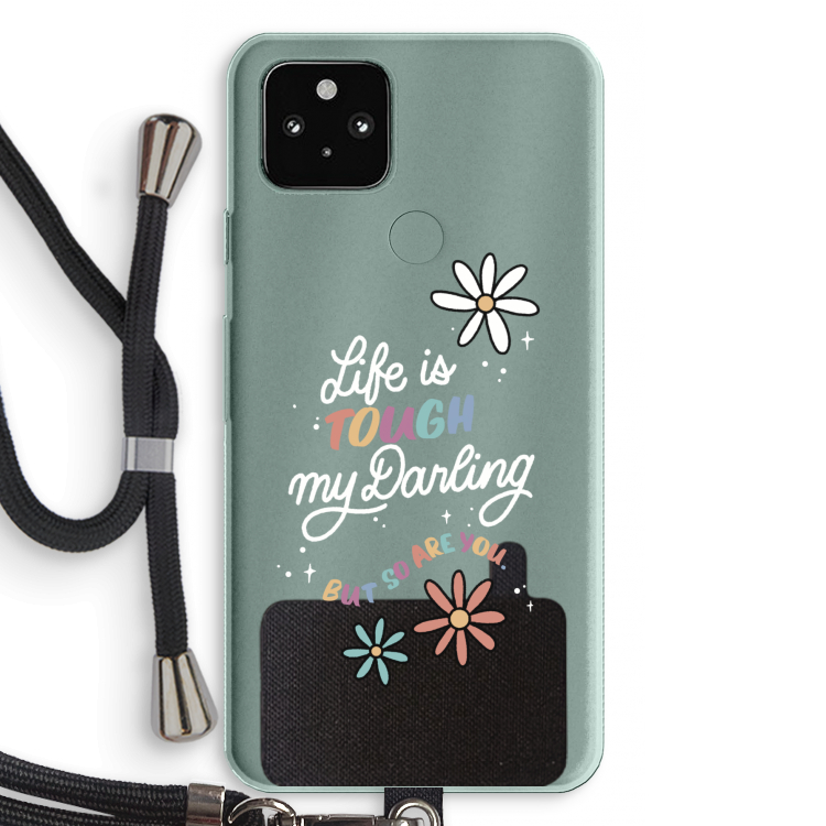 Tough Life: Pixel 5a 5G Transparant Hoesje met koord