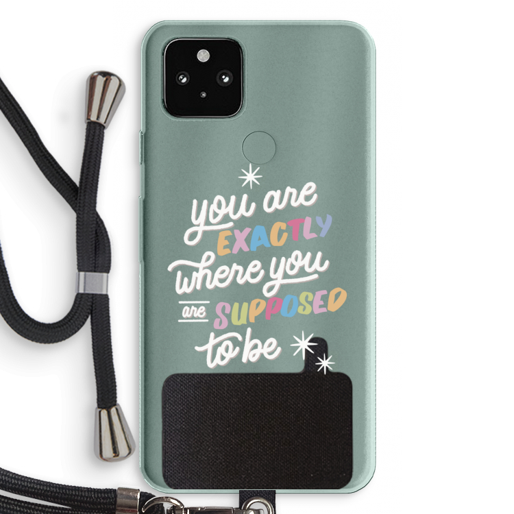 Right Place: Pixel 5a 5G Transparant Hoesje met koord