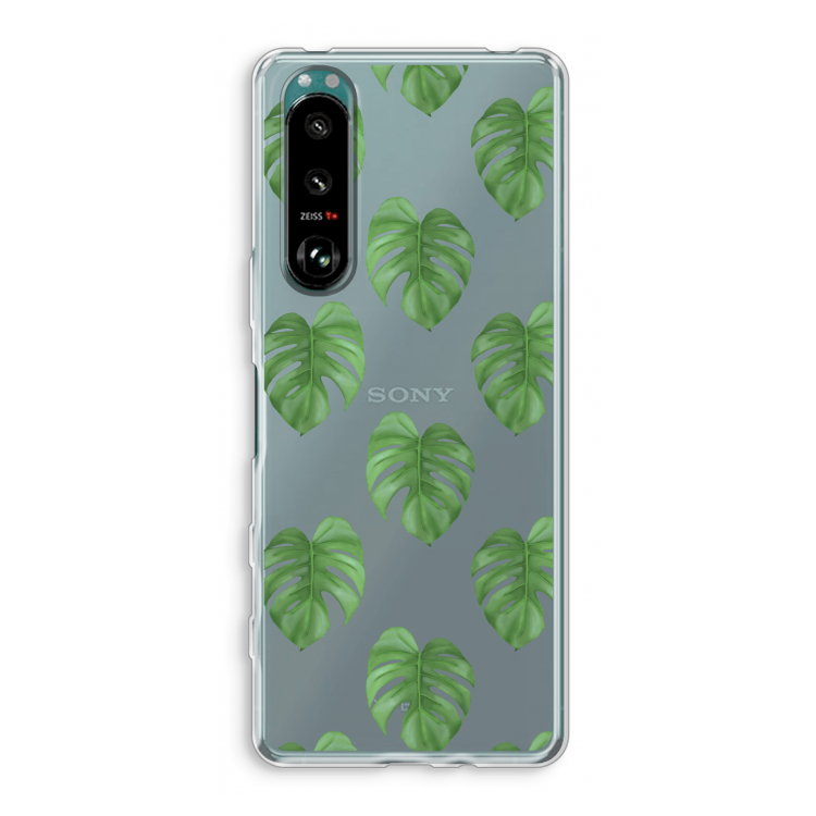 Monstera leaves: Sony Xperia 5 III Transparant Hoesje
