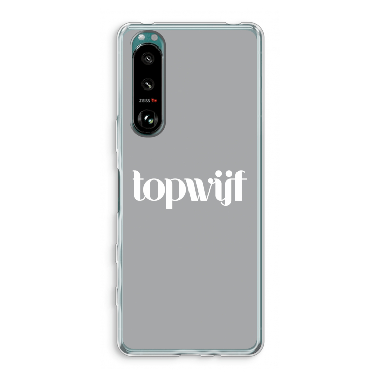 Topwijf Grijs Wit: Sony Xperia 5 III Transparant Hoesje