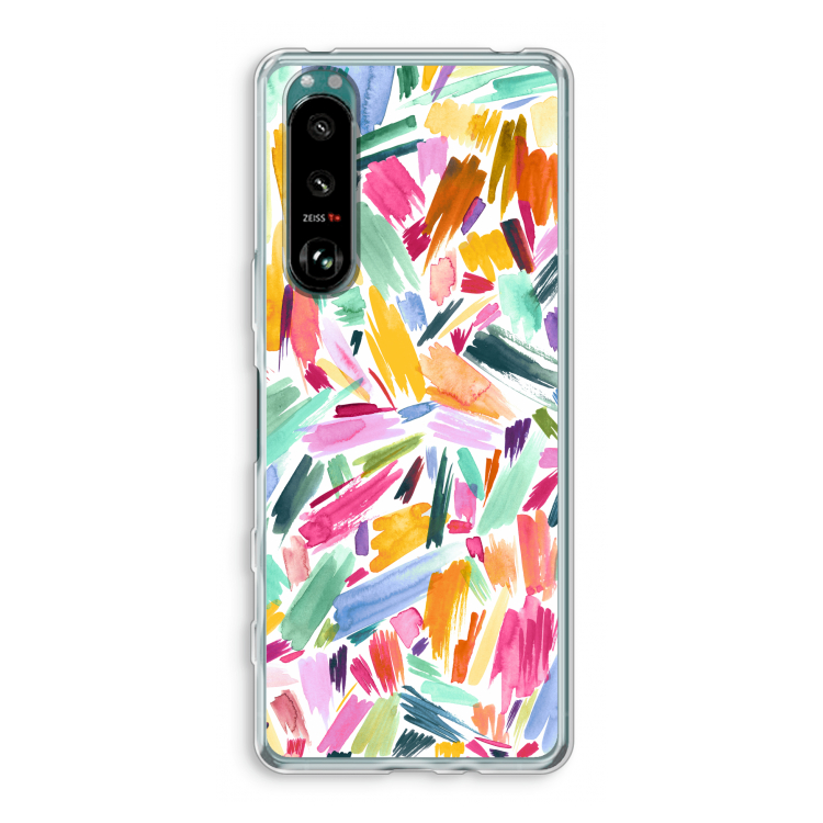 Watercolor Brushstrokes: Sony Xperia 5 III Transparant Hoesje