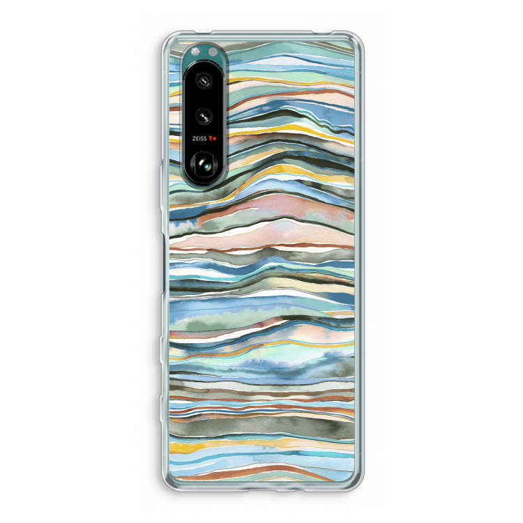 Watercolor Agate: Sony Xperia 5 III Transparant Hoesje